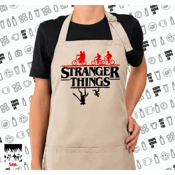 Stranger Things upside down, Ποδιά μακριά Σεφ ολόσωμη με τσέπες SAND (ΕΝΗΛΙΚΩΝ)