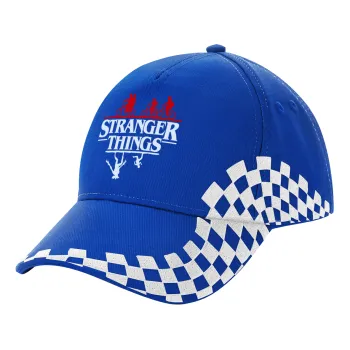 Stranger Things upside down, Καπέλο Ενηλίκων Ultimate ΜΠΛΕ RACING, (100% ΒΑΜΒΑΚΕΡΟ DRILL, ΕΝΗΛΙΚΩΝ, UNISEX, ONE SIZE)