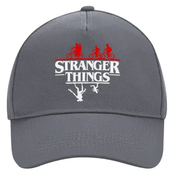 Stranger Things upside down, Καπέλο Ενηλίκων Ultimate Γκρι, (100% ΒΑΜΒΑΚΕΡΟ DRILL, ΕΝΗΛΙΚΩΝ, UNISEX, ONE SIZE)