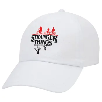Stranger Things upside down, Καπέλο Ενηλίκων Baseball Λευκό 5-φύλλο (POLYESTER, ΕΝΗΛΙΚΩΝ, UNISEX, ONE SIZE)