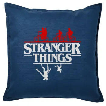 Stranger Things upside down, Sofa cushion Blue 50x50cm includes filling