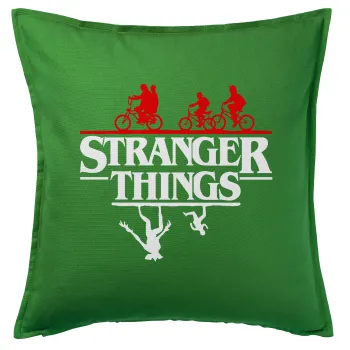 Stranger Things upside down, Sofa cushion Green 50x50cm includes filling