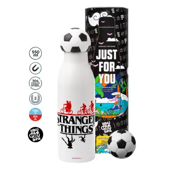 Stranger Things upside down, Soccer Metal mug thermos, double wall, 550ml