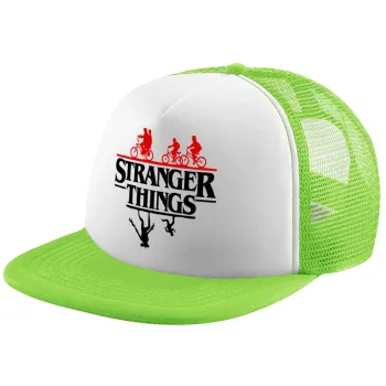Stranger Things upside down, Child's Soft Trucker Hat with Green/White Mesh (POLYESTER, CHILDREN'S, ONE SIZE)