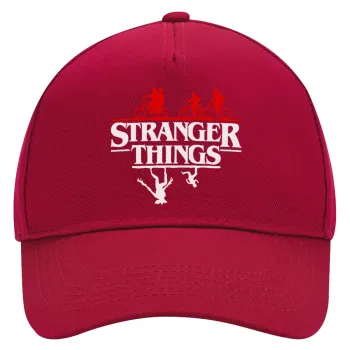 Stranger Things upside down, Καπέλο Ενηλίκων Ultimate ΚΟΚΚΙΝΟ, (100% ΒΑΜΒΑΚΕΡΟ DRILL, ΕΝΗΛΙΚΩΝ, UNISEX, ONE SIZE)