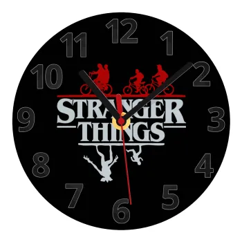 Stranger Things upside down, Ρολόι τοίχου γυάλινο (20cm)