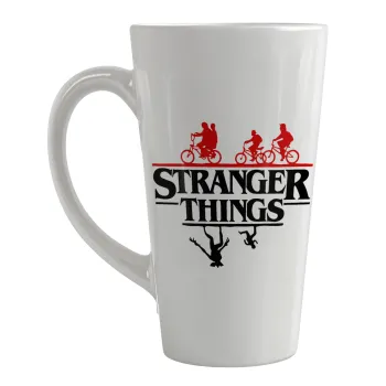 Stranger Things upside down, Κούπα κωνική Latte Μεγάλη, κεραμική, 450ml