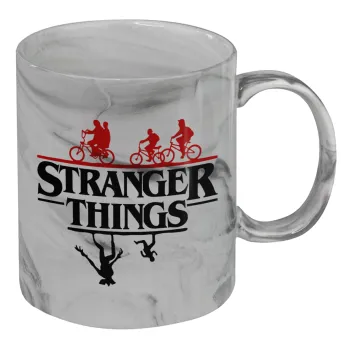 Stranger Things upside down, Mug ceramic marble style, 330ml