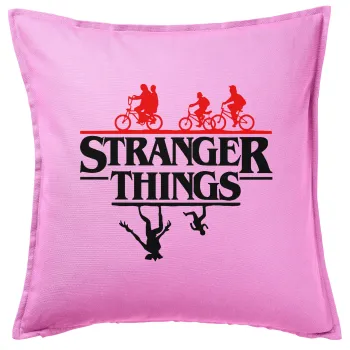 Stranger Things upside down, Sofa cushion Pink 50x50cm includes filling