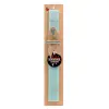 Easter Set, wooden keychain & aromatic flat Easter candle (30cm) (TURQUOISE)