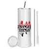 Tumbler stainless steel 600ml, with metal straw & cleaning brush