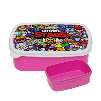 Brawl Stars characters, ΡΟΖ παιδικό δοχείο φαγητού (lunchbox) πλαστικό (BPA-FREE) Lunch Βox M18 x Π13 x Υ6cm