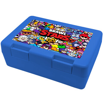 Brawl Stars characters, Children's cookie container BLUE 185x128x65mm (BPA free plastic)