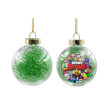 Brawl Stars characters, Transparent Christmas tree ball ornament with green filling 8cm
