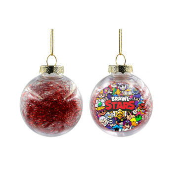 Brawl Stars characters, Χριστουγεννιάτικη μπάλα δένδρου διάφανη με κόκκινο γέμισμα 8cm