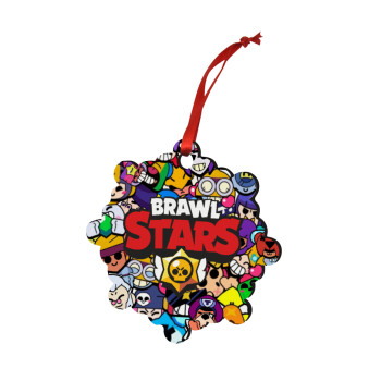 Brawl Stars characters, Χριστουγεννιάτικο στολίδι snowflake ξύλινο 7.5cm