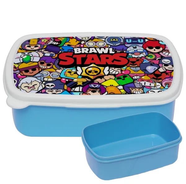 Brawl Stars characters — BLUE kids' plastic lunch box (BPA-free), L18 x W13 x H6cm