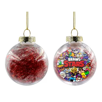 Brawl Stars characters, Transparent Christmas tree ball ornament with red filling 8cm