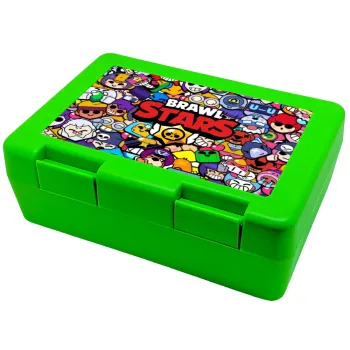 Brawl Stars characters, Παιδικό δοχείο κολατσιού ΠΡΑΣΙΝΟ 185x128x65mm (BPA free πλαστικό)