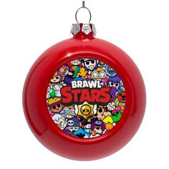 Brawl Stars characters, Στολίδι Χριστουγεννιάτικη μπάλα δένδρου Κόκκινη 8cm