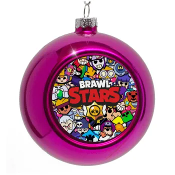 Brawl Stars characters, Purple Christmas tree ornament bauble 8cm