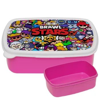 Brawl Stars characters, ΡΟΖ παιδικό δοχείο φαγητού (lunchbox) πλαστικό (BPA-FREE) Lunch Βox M18 x Π13 x Υ6cm