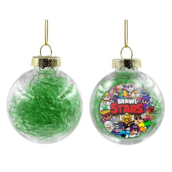 Brawl Stars characters, Transparent Christmas tree ball ornament with green filling 8cm