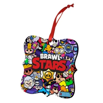 Brawl Stars characters, Στολίδι Χριστουγεννιάτικο στολίδι polygon ξύλινο 7.5cm