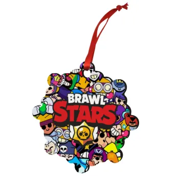 Brawl Stars characters, Christmas ornament snowflake wooden 7.5cm