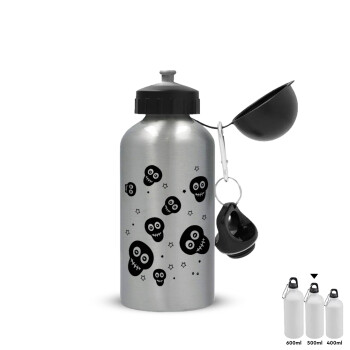 Skull avatar, Metallic water jug, Silver, aluminum 500ml