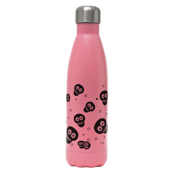 Skull avatar, Metal mug thermos Pink Mat (Stainless steel), double wall, 500ml