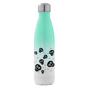 Skull avatar, Metal mug thermos Green/White (Stainless steel), double wall, 500ml