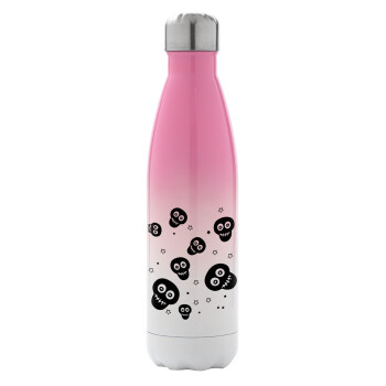 Skull avatar, Metal mug thermos Pink/White (Stainless steel), double wall, 500ml