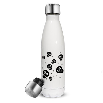 Skull avatar, Metal mug thermos White (Stainless steel), double wall, 500ml