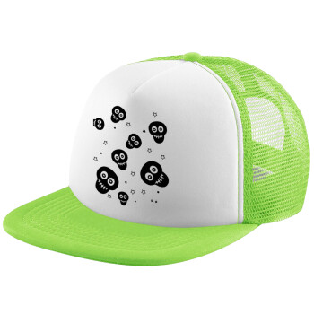 Skull avatar, Καπέλο Soft Trucker με Δίχτυ Πράσινο/Λευκό