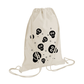 Skull avatar, Τσάντα πλάτης πουγκί GYMBAG natural (28x40cm)