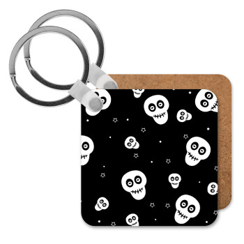 Skull avatar, Μπρελόκ Ξύλινο τετράγωνο MDF