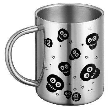 Skull avatar, Ανοξείδωτη Μεταλλική Κούπα 450ml - Διπλού Τοιχώματος