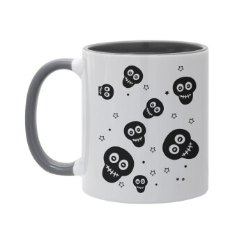 Skull avatar, Mug colored grey, ceramic, 330ml