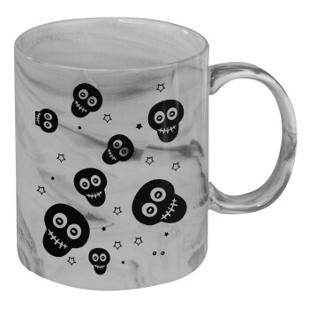 Skull avatar, Mug ceramic marble style, 330ml