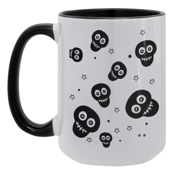 Skull avatar, Κούπα Mega 15oz, κεραμική Μαύρη, 450ml