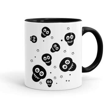 Skull avatar, Mug colored black, ceramic, 330ml