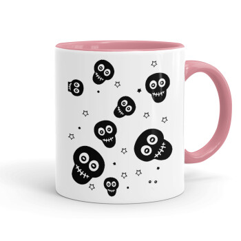 Skull avatar, Mug colored pink, ceramic, 330ml