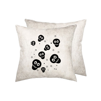 Skull avatar, Μαξιλάρι καναπέ Δερματίνη Γκρι 40x40cm με γέμισμα