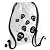 Backpack pouch GYMBAG white, with pocket (40x48cm) & thick cords