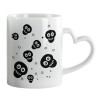 Mug heart handle, ceramic, 330ml