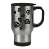 Stainless steel travel mug with lid, double wall 450ml