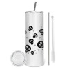 Tumbler stainless steel 600ml, with metal straw & cleaning brush