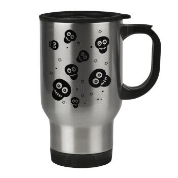 Skull avatar, Stainless steel travel mug with lid, double wall 450ml