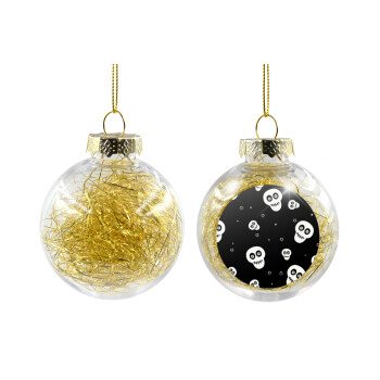 Skull avatar, Χριστουγεννιάτικη μπάλα δένδρου διάφανη με χρυσό γέμισμα 8cm